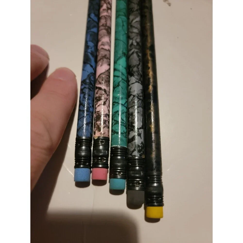 5 Pencils Pentech MARBLEZ No. 2 Pencil 1997 Vintage RARE #2 School Unsharpened